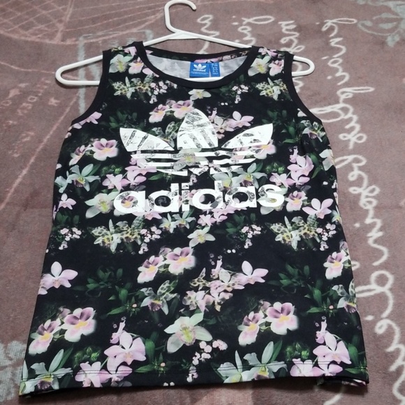 adidas floral tank tops